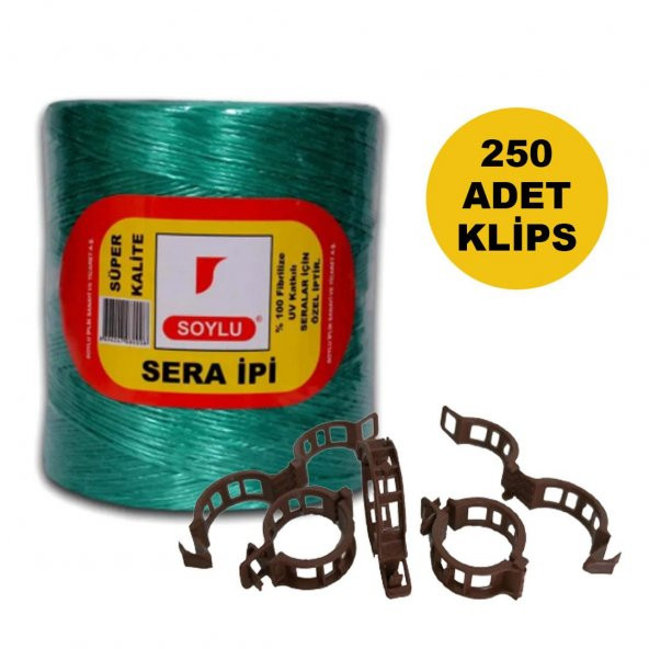 SOYLU SERA İPİ VE BİTKİ KLİPSİ FİDE BAĞLAMA İPİ 250 ADET HER BİTKİYLE UYUMLU BİTKİ KLİPSİ ürün görseli 1