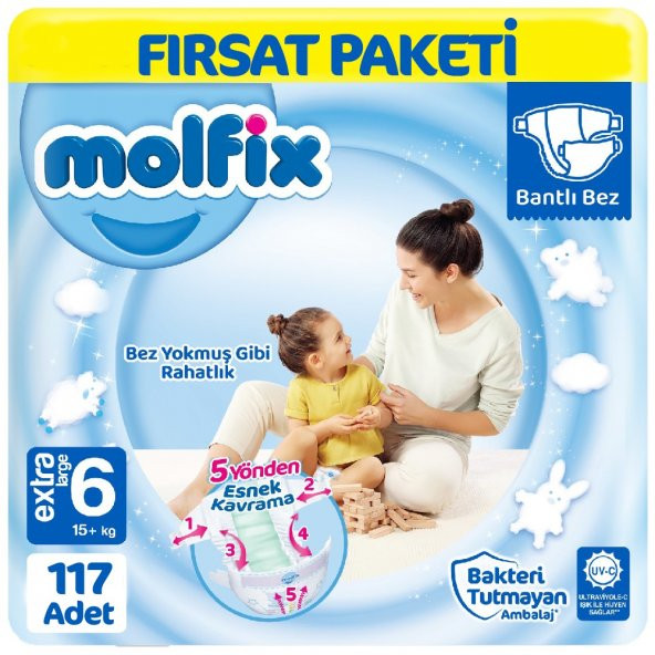 Molfix Bebek Bezi 6 Beden Fırsat Paketi 39x3 117 Adet ürün görseli 1
