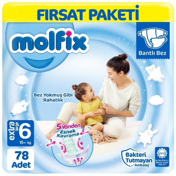 Molfix Bebek Bezi 6 Beden Fırsat Paketi 39x2 78 Adet ürün görseli 1