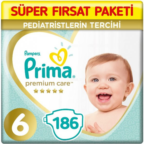 Premium Care 6 Beden Bebek Bezi  62x3 186 Adet