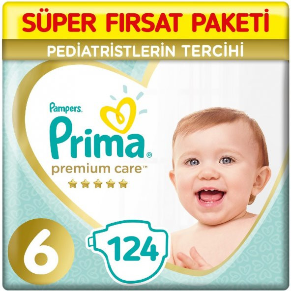 Premium Care 6 Beden Bebek Bezi  62x2 124 Adet