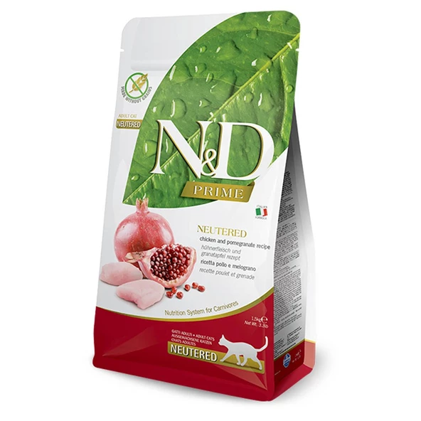 N&D Tahılsız Tavuk&Nar Kısır Kedi Maması 1,5 KG ürün görseli 1