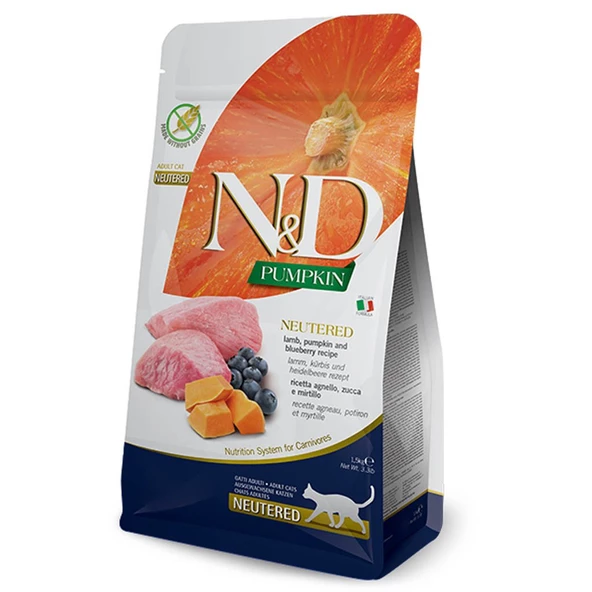 N&D Tahılsız Kuzulu&Balkabaklı Kısır Kedi Maması  1.5 Kg ürün görseli 1
