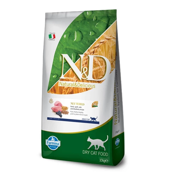 N&D Az Tahıllı Kuzulu Kısırlaştırılmış Kedi Maması 10 KG ürün görseli 1