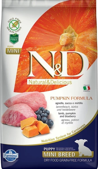 N&D Tahılsız Kuzulu&Balkabaklı Mini Irk Yavru Köpek Maması 2,5 KG ürün görseli 1