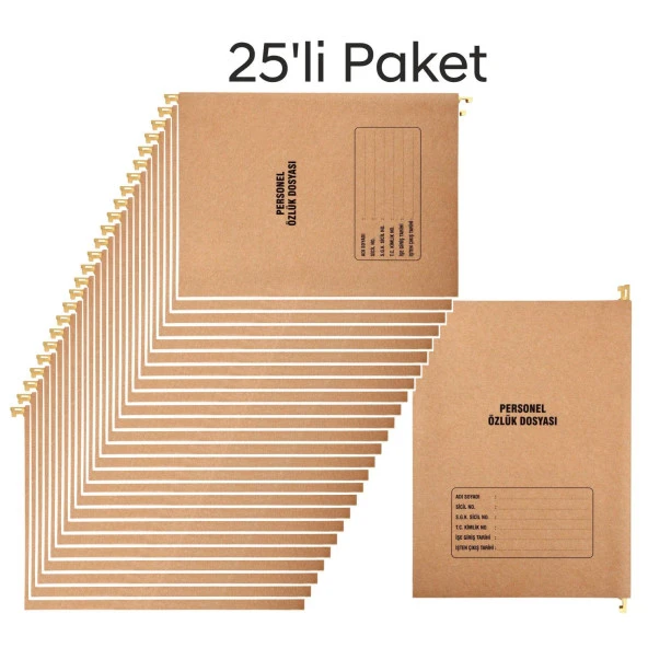 Metal Askılı Personel Özlük Dosyası 8 Yapraklı 25 Li Paket ürün görseli 1