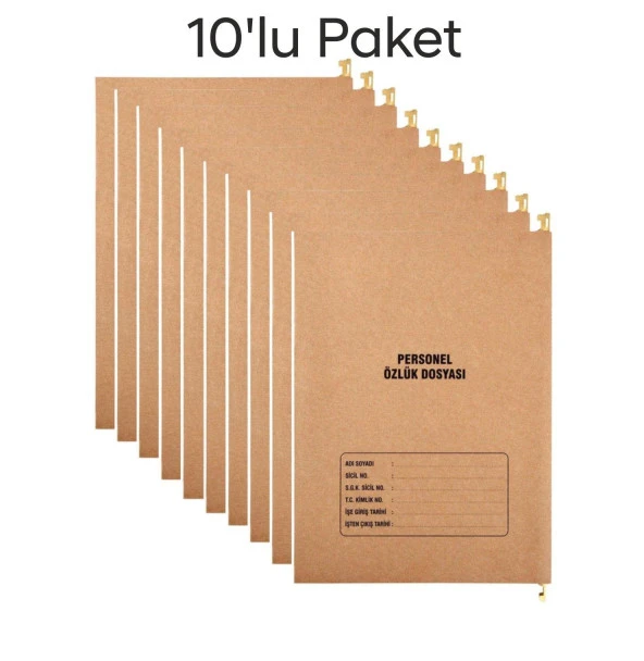 Metal Askılı Personel Özlük Dosyası 8 Yapraklı 10 LU Paket ürün görseli 1