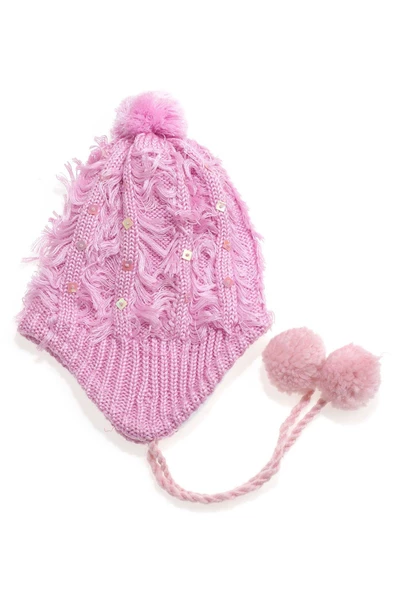 Pullu Kız Çocuk Bere Pembe 1156 ürün görseli 1