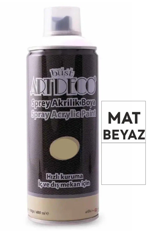 Artdeco Akrilik Sprey Boya 400 ML Mat Beyaz Akrilik Sprey Boya ürün görseli 1