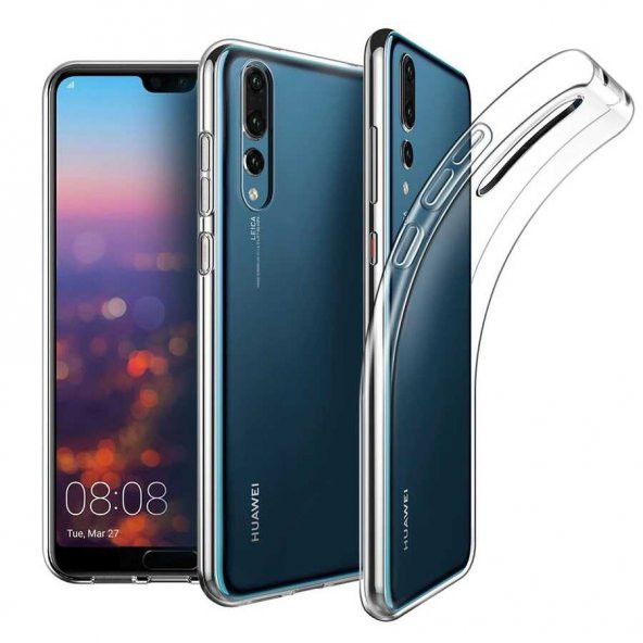 Huawei P20 Pro Kılıf Şeffaf Süper Silikon Kamera Korumalı ürün görseli 1