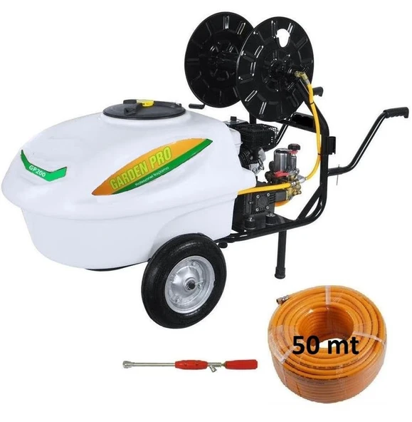 Gardenpro Benzinli Basınçlı İlaçlama Makinası 200 Lt + 50 mt İlaçlama Hortumu ürün görseli 1