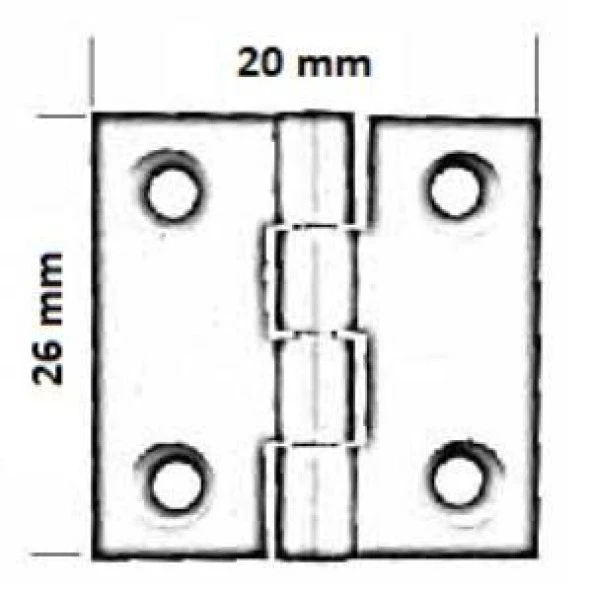 Tavla Menteşesi 20*26mm - Resim 2