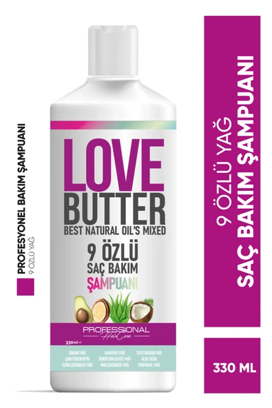 LOVEBUTTER ( 9 ) Özlü Saç Besleyici Komple Saç Bakım Şampuanı 330 ML ürün görseli 1