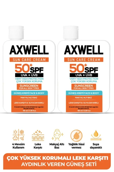 Sun Care Cream Güneş Kremi Yüksek Koruma 30 SPF 100ml 2 Li Fırsat Seti ürün görseli 1