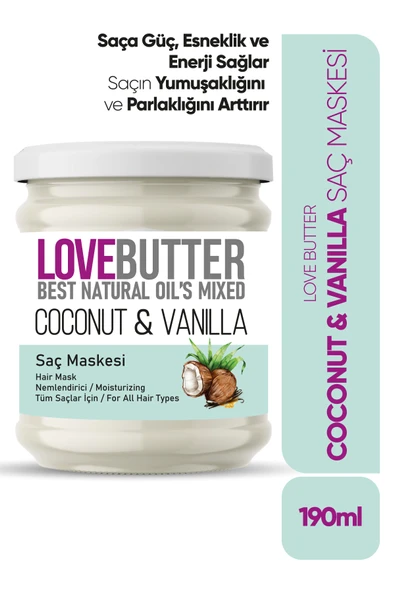 Tüm Saçlar İçin Coconut&Vanilya Nemlendirici Saç Maskesi 190ml ürün görseli 1