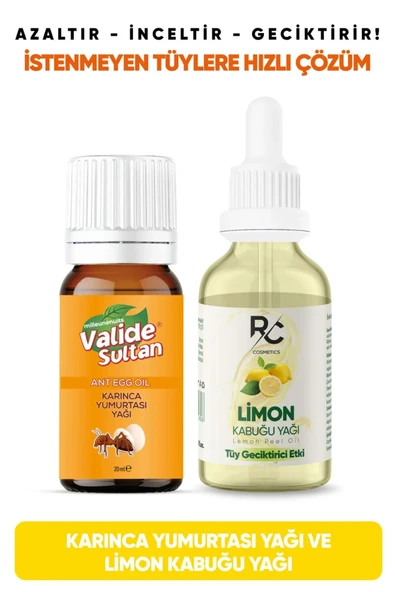 Tüy Azaltıcı Etkili Limon Kabuğu Yağı Serumu 30ml& Karınca Yumurtası Yağı 20ml ürün görseli 1