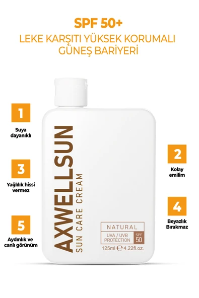 50 SPF'' Leke Karşıtı Nemlendirici Yüksek Koruma Güneş Kremi 125 ML ürün görseli 1