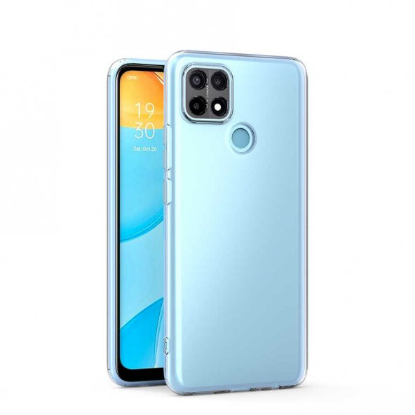 Oppo A15 Kılıf Kamera Korumalı Şeffaf Süper Silikon Kapak ürün görseli 1