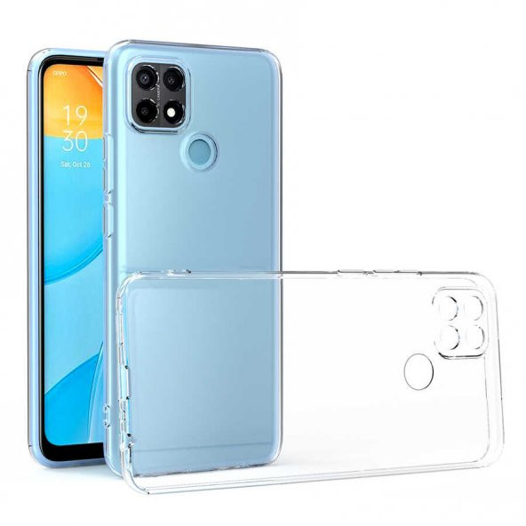 Oppo A15S Kılıf Kamera Korumalı Şeffaf Süper Silikon Kapak ürün görseli 1