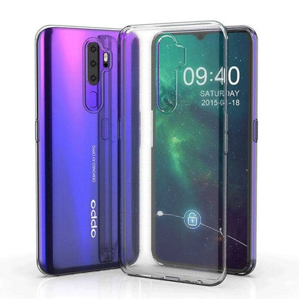 Oppo A5 2020 Kılıf Şeffaf Süper Silikon Kapak ürün görseli 1