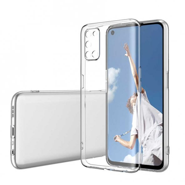 Oppo A52 Kılıf Kamera Korumalı Şeffaf Süper Silikon Kapak ürün görseli 1