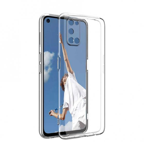 Oppo A92 Kılıf Kamera Korumalı Şeffaf Süper Silikon Kapak ürün görseli 1