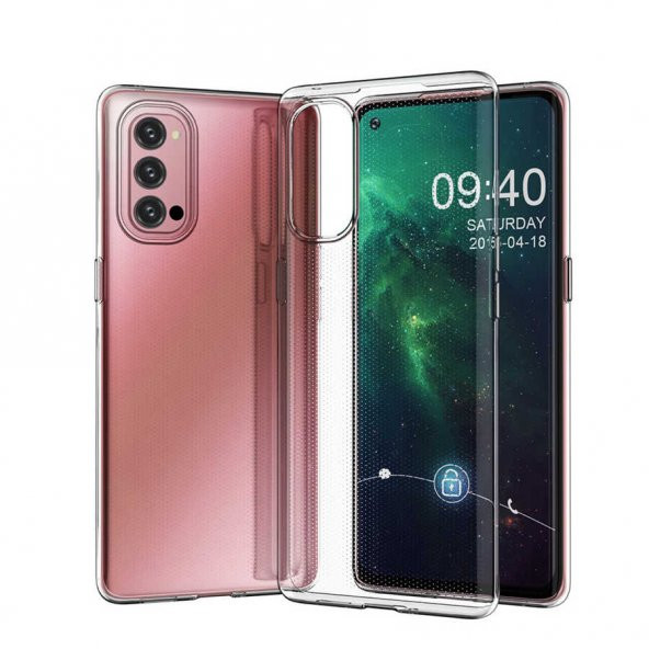 Oppo Reno 4 Pro 4G Kılıf Şeffaf Süper Silikon Kamera Korumalı ürün görseli 1