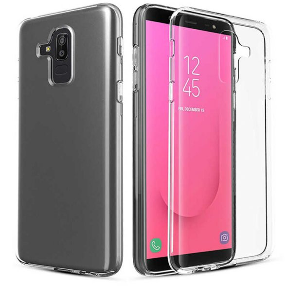 Samsung Galaxy J8 Kılıf Şeffaf Süper Silikon Kapak ürün görseli 1