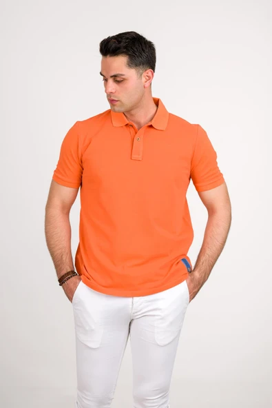 TAŞ YIKAMA REGULAR FİT LACOST KUMAŞ POLO YAKA PAMUKLU ERKEK T-SHİRT ürün görseli 1