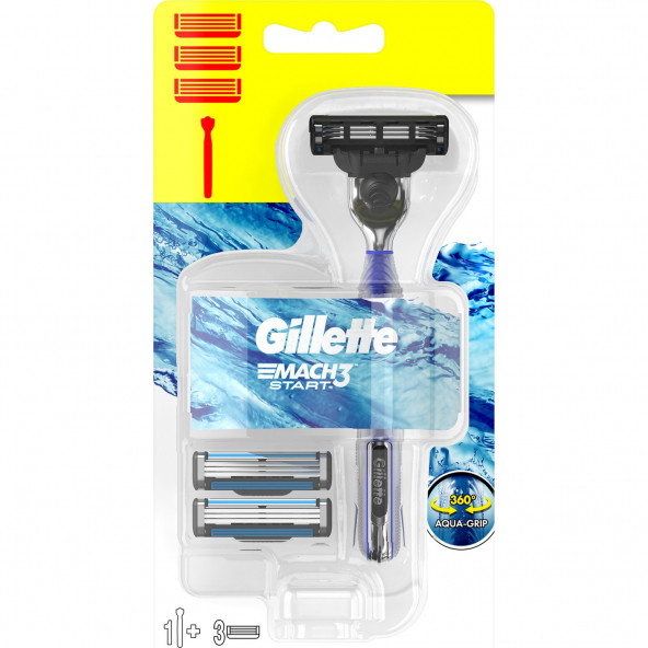 Gillette Mach3 Start Tıraş Makinesi + 3 Yedek Tıraş Bıçağı ürün görseli 1