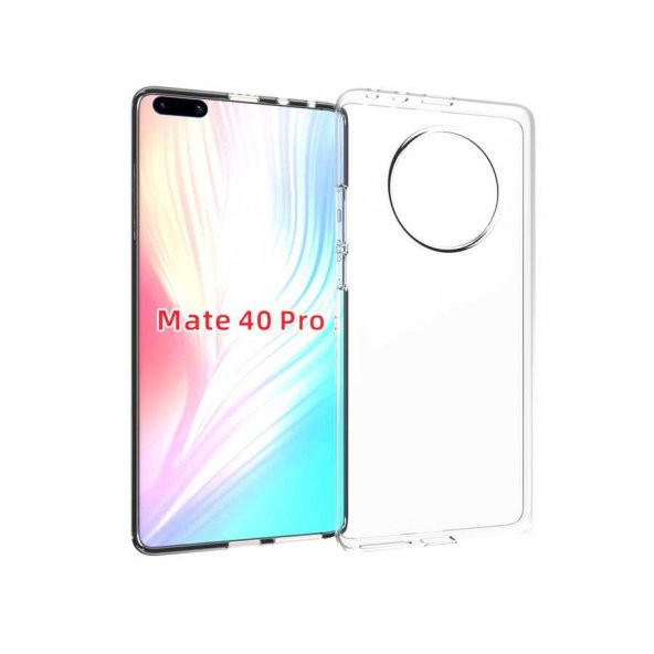 Huawei Mate 40 Pro Kılıf Şeffaf Süper Silikon Kapak ürün görseli 1