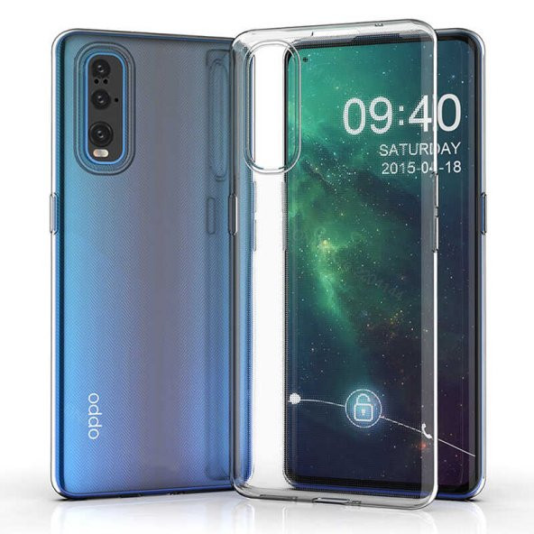 Oppo Reno 3 Pro 5G Kılıf Şeffaf Süper Silikon Kapak ürün görseli 1