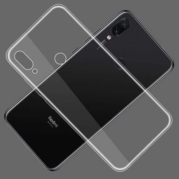 Xiaomi Redmi Note 7 Kılıf Şeffaf Süper Silikon Kapak - Resim 3