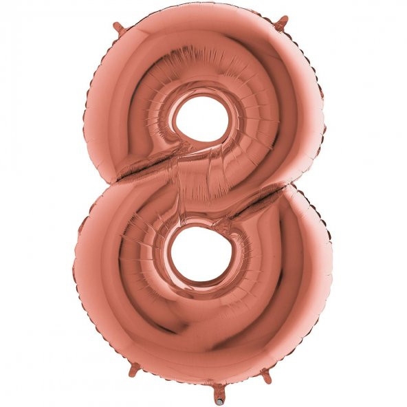 Rakam Folyo Balon Metalik Gül Kurusu - 8 Yaş Folyo Balon Metalik - 8 Yaş Balonu ürün görseli 1