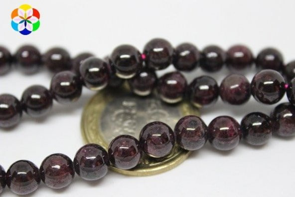 Lal (Granat) (Garnet) Taşı Dizi 7mm - Resim 3