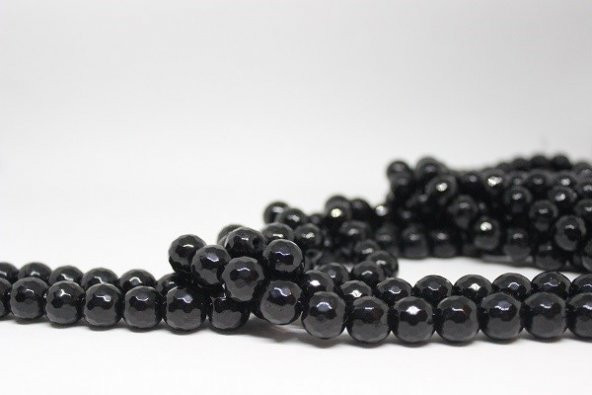 Onix (Oniks) Taşı Faset Kesim Parlak Dizi 12mm ürün görseli 1