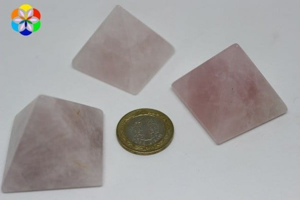 Pembe Kuvars Taşı Piramit - 60gr - Resim 4