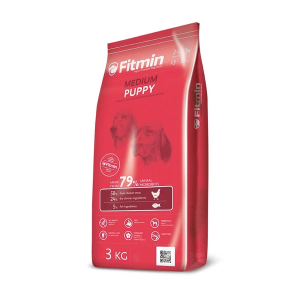 Fitmin Medium Puppy %50 Taze Tavuk Etli Orta Irk Yavru Köpek Maması 3 Kg ürün görseli 1