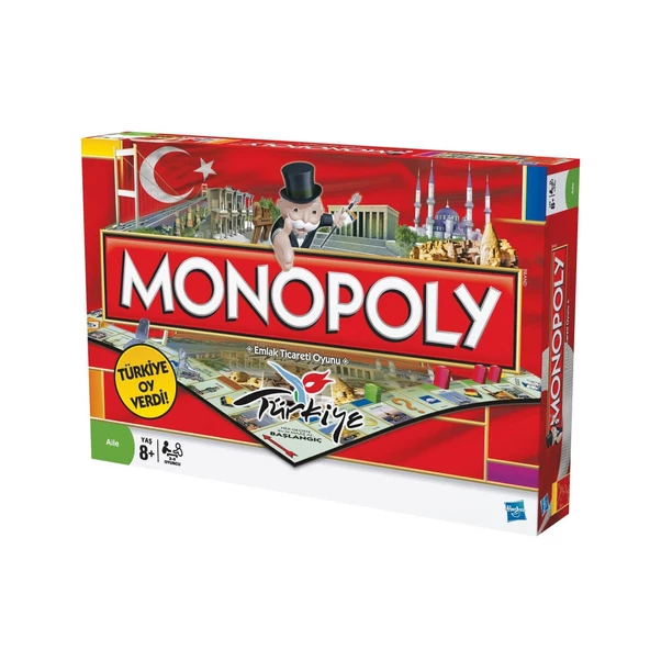 Hasbro Monopoly Türkiye TÜRKÇE Orjinal Monopoly Türkiye Emlak Ticaret Oyunu ürün görseli 1