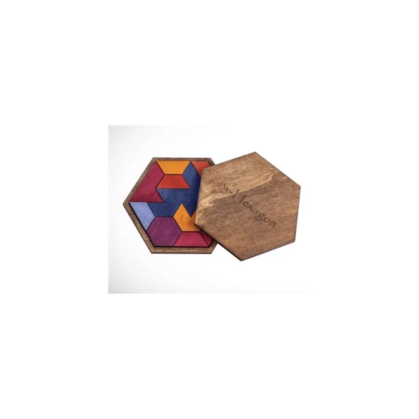 Ahşap Montessori Akıl Oyunları Tetris Mantık ve Koordinasyon Oyunu Altıgen ürün görseli 1
