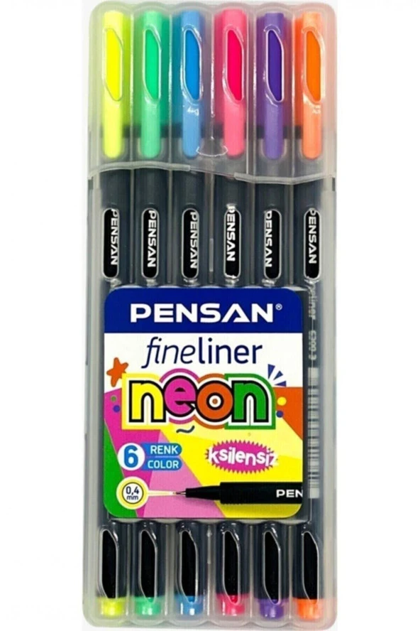 Pensan Fineliner 0.4 Mm Keçe Uçlu Kalem Neon Renkler 6 Lı Set ürün görseli 1