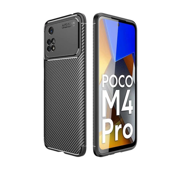 Gpack Xiaomi Poco M4 Pro 4G Kılıf Negro Karbon Kamera Korumalı Silikon Lüx ürün görseli 1