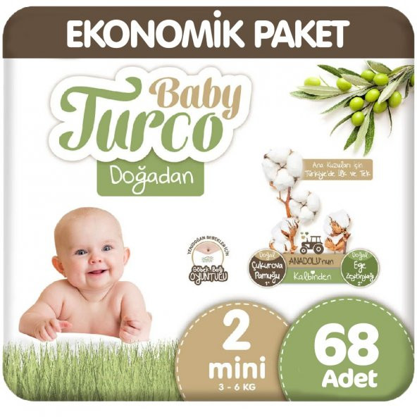Baby Turco Doğadan 2 Beden Ekonomik 68 Adet ürün görseli 1