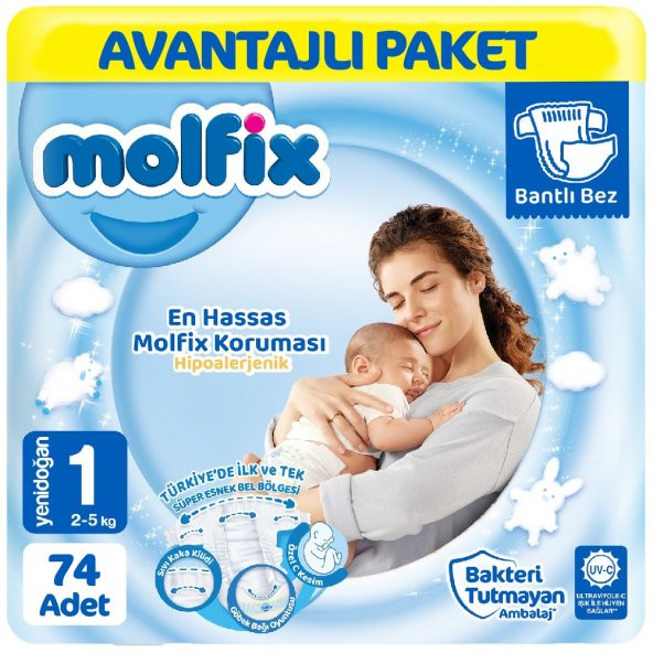 Molfix Bebek Bezi Avantajlı Paket 1 Beden 74 Adet ürün görseli 1