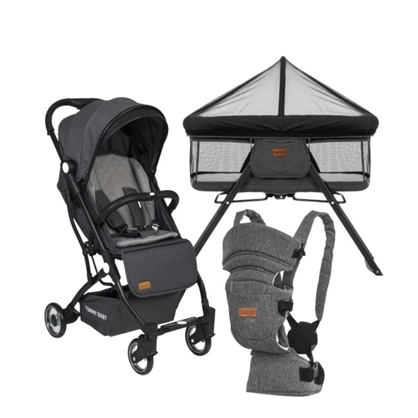 TommyBaby İnci 3 lü Set Kabin Bebek Arabası Katlanır Beşik Kanguru ürün görseli 1