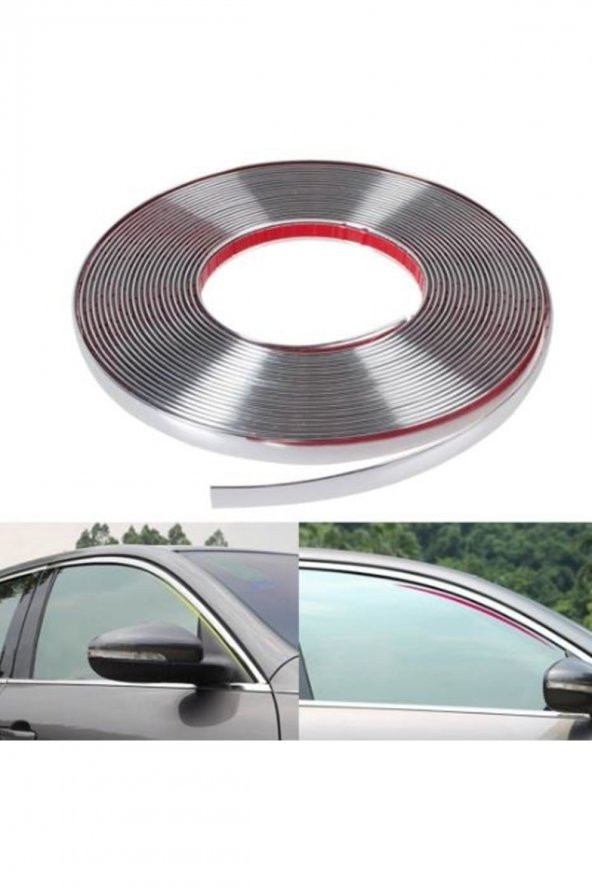 18 mm 3D Dekoratif Krom Nikelaj Şerit Çıta Panjur Kalın Şerit 10 Metre ürün görseli 1