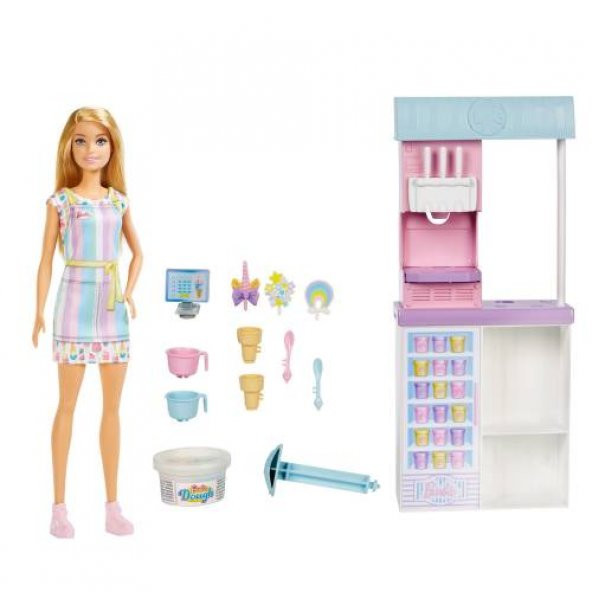 Barbie Dondurma Dükkanı Oyun Seti HCN46 ürün görseli 1
