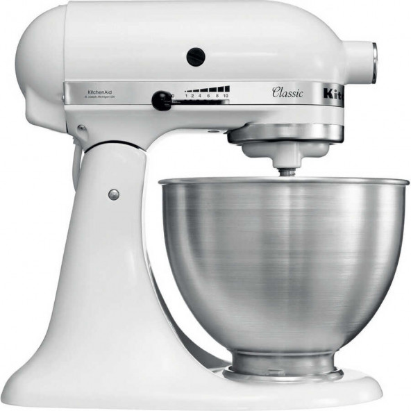 Kitchenaid Classic 275 W 4''3 Lt Stand Mikser 5K45SSEFW Mat Beyaz ürün görseli 1