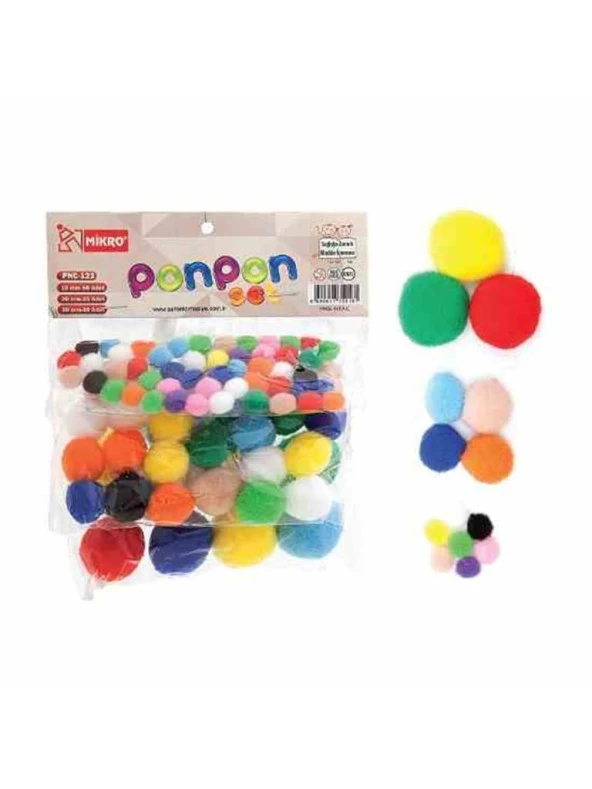 MIKRO 3 LU PONPON SET (PNC-123) ürün görseli 1