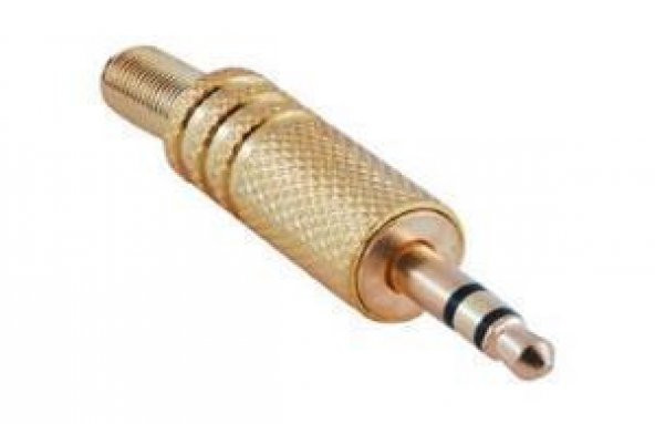 3.5 mm TRS Stereo Erkek Metal Gold Jack ürün görseli 1